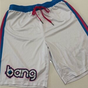 Bang Energy Athletic‎ Shorts Men's Size Large Drawstring White Running